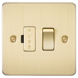 Knightsbridge 13A 1 Gang Flat Plate Switched Fused Spur - Brushed Brass