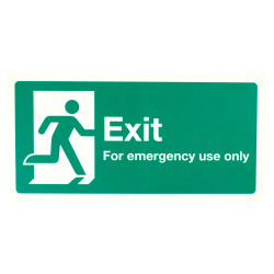Altro Photoluminescent Exit for Emergency Use Only Sign - 300 x 150mm - Rigid Plastic