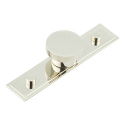 Hoxton by Frelan Thaxted Lines Round Cabinet Knob on Stepped Backplate - 40mm Diameter - Polished Nickel