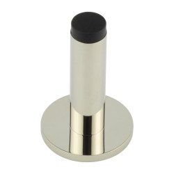 Burlington by Frelan Plain Projection Door Stop on Knurled Rose - 76mm Projection - Polished Nickel