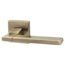Altro Antique Brass Door Handles on Square Rose - Dita Range
