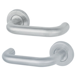 Altro Satin Stainless Steel 19mm Return to Door Handles on Round Rose
