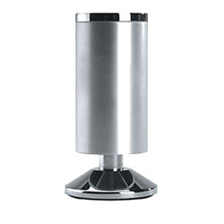Rothley Designer Round Adjustable Cabinet Furniture Leg - 120-125mm - Satin Aluminium