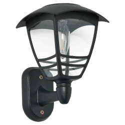 Forum Zink Cadeby LED Solar Outdoor Wall Lantern Light - IP44 - 3000K Warm White - Black