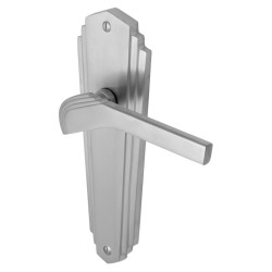 Heritage Brass by M Marcus Satin Chrome Art Deco Latch Door Handles - Waldorf Range - 203 x 66mm