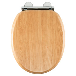 Croydex Hartley Flexi-Fix Soft Close Wooden Toilet Seat - Light Oak