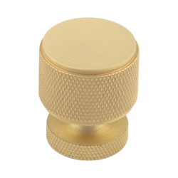 Burlington by Frelan Piccadilly Knurled Round Cabinet Knob - 30mm Diameter - Satin Brass