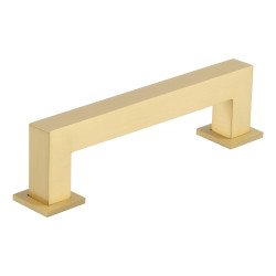 Burlington by Frelan Trafalgar 25mm Square D-Bar Cabinet Pull Handle - 128mm c/c - Satin Brass