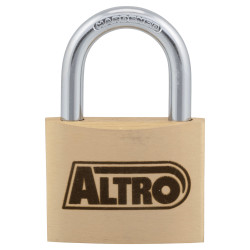 Altro Solid Brass Padlock - 60mm Body - 32 x 31.5mm Shackle - Keyed to Differ