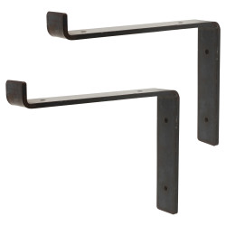 Olde Forge Steel Scaffold Board Shelf Bracket - Type 3 - 175 x 237 x 40mm - Matt Lacquered Iron