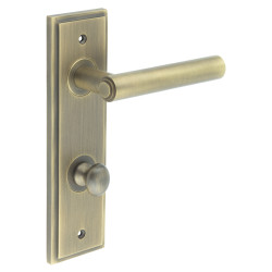 Burlington by Frelan Antique Brass Fire Rated DIN Bathroom Door Handles - Richmond - Inner 1 - 200 x 55mm