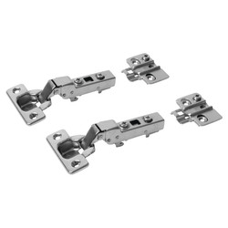 Klug Clip-On Cabinet Hinge - 105° - Half Overlay - Zinc Plated - Pair