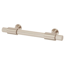 Hampstead Falmouth 12mm Knurled T-Bar Cabinet Pull Handle - 96mm Centres - Satin Nickel