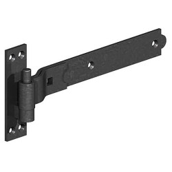 GateMate Medium Duty Cranked Hook & Band Gate Hinge - 450 x 30mm - Epoxy Black - Pair