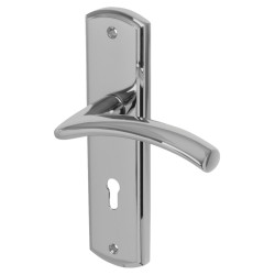 Heritage Brass by M Marcus Polished Chrome Keyhole Lock Door Handles - Centaur Range - 189 x 48mm