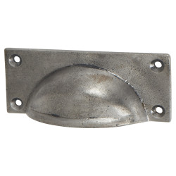 Olde Forge Square Cabinet Cup Handle - 84mm Centres - Pewter Effect