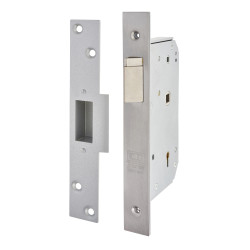 UNION 3R35 Detainer High Security Nightlatch - 80mm Case - 50mm Backset - Left Hand - Sat Chrome