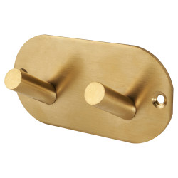 Altro Radius Horizontal Hook Plate - 94 x 46mm - 2 Hooks - PVD Satin Brass