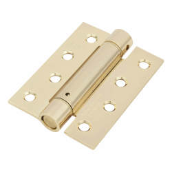 Adjustable Self Closing Fire Door Spring Hinge - 102 x 76 x 3mm - Polished Brass - Pack of 3