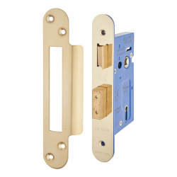 Altro Architectural 3 Lever Sashlock - 65mm Case - 44mm Backset - Radius - PVD Brass