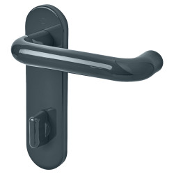 Hoppe AR600/25 Anthracite Grey Nylon Steel Core Safety Bathroom Door Handles - 78mm c/c - Paris Range