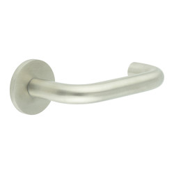 CRES by Frelan Satin Stainless Steel Sprung 19mm Fire Rated Return to Door Handles on Round Rose - CR-106