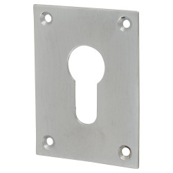Jumbo Repair Escutcheon - 65.5 x 47.6mm - Euro - Satin Chrome