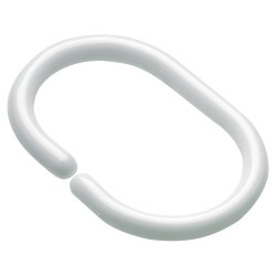 Croydex Shower Curtain Rings - C Ring Type - White - Pack of 12