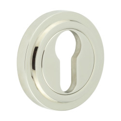 Burlington BUR61 by Frelan Escutcheon on Stepped Rose - 53mm Diameter - Euro - Polished Nickel