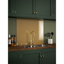 Self Adhesive Glass Kitchen Splashback - 750 x 900mm - Brass