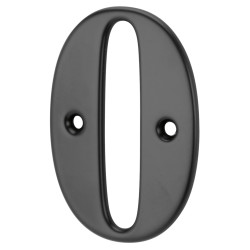 79mm Screw Fix Door Numeral - 0 - Black