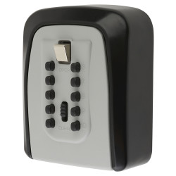 Altro Lock Push Button Key Safe - 115 x 95 x 40mm - Black
