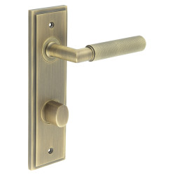 Burlington by Frelan Antique Brass Fire Rated DIN Bathroom Door Handles - Piccadilly - Inner 2 - 200 x 55mm