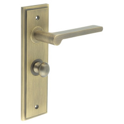 Burlington by Frelan Antique Brass Fire Rated Bathroom Door Handles - Fitzrovia - Inner 1 - 200 x 55mm