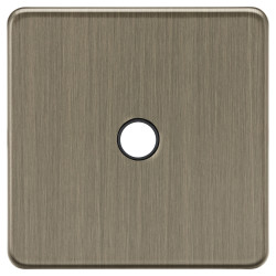 Knightsbridge 20A Screwless Flat Plate Flex Outlet Plate - Antique Brass