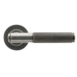 From The Anvil Pewter Knurled Door Handles on Round Beehive Rose - Brompton Range