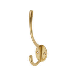 Heritage Brass by M Marcus Victorian Light Duty Single Hat & Coat Hook - 125 x 51mm - Polished Brass