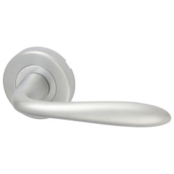 Heritage Brass by M Marcus Satin Chrome Door Handles on Round Rose - Sutton Range
