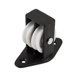 Line Pulley - Double Upright - 83 x 43mm - Black
