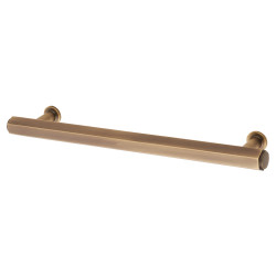 Alexander & Wilks Vesper Hex 14mm T-Bar Cabinet Pull Handle - 160mm Centres - Antique Brass