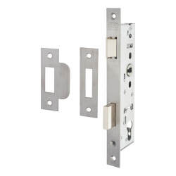 Nemef 9600 Narrow Style Euro Sashlock - 50mm Case - 35mm Backset - Satin Stainless Steel