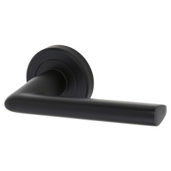Serozzetta by Carlisle Brass Matt Black Door Handles on Round Rose - Dieci Range