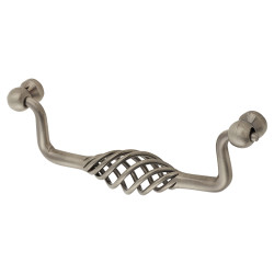 Olde Forge Cage Cabinet Drop Handle - 128mm Centres - Polished Steel