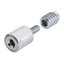 Bramah Rola Wooden Sash Window Stop - 19mm - Polished Chrome - 2 Body + 4 Inserts