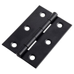 Touchpoint Steel Butt Door Hinge - 75 x 50 x 1mm - Matt Black - Pair