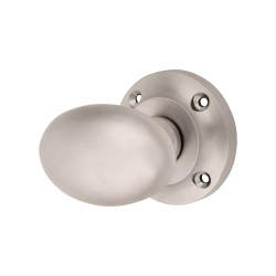 Heritage Brass by M Marcus Satin Nickel Oval Mortice Door Knob - 57mm Rose Diameter - Suffolk Range