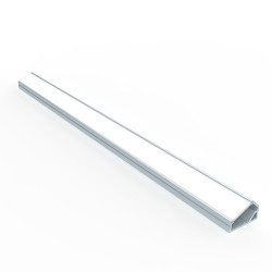 Sensio Ray Angled Profile with End Caps and Brackets - 2500mm - Aluminium