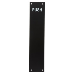 Altro Stainless Steel Finger Plate - Push - 350 x 75 x 1.2mm - Square - Matt Black