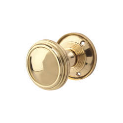 Altro Polished Brass Lined Mortice Door Knob - 65mm Rose Diameter