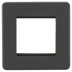 Knightsbridge 1 Gang 2 Module Euro Screwless Faceplate - Anthracite